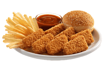 Broasted chicken and burger